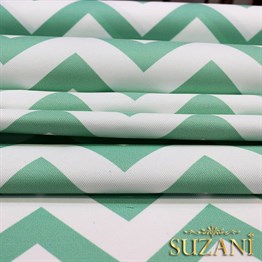 Mint Zigzag Desenli Kumaş