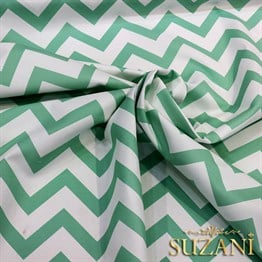 Mint Zigzag Desenli Kumaş
