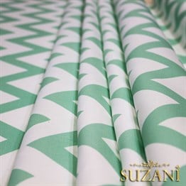 Mint Zigzag Desenli Kumaş