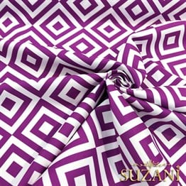 Mor İç içe Kareli Kumaş