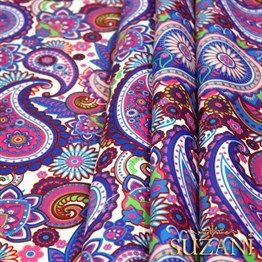 Mor Şal Desenli Kumaş