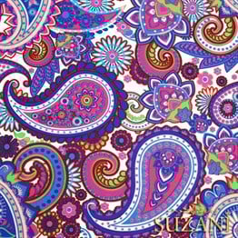 Mor Şal Desenli Kumaş