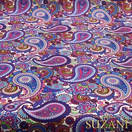 Mor Şal Desenli Kumaş