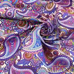 Mor Şal Desenli Kumaş