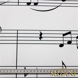 Müzik Notaları Desenli Kumaş
