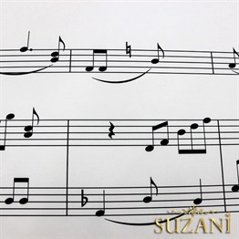 Müzik Notaları Desenli Kumaş