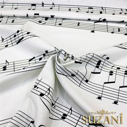 Müzik Notaları Desenli Kumaş