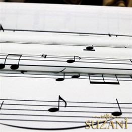 Müzik Notaları Desenli Kumaş