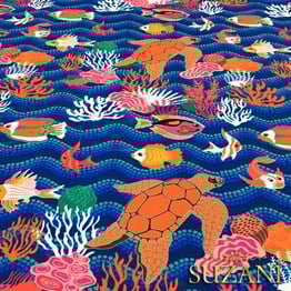 Otantik Kaplumbağa Desenli Kumaş