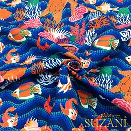 Otantik Kaplumbağa Desenli Kumaş