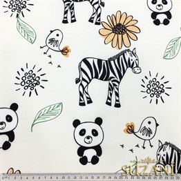 Panda Zebra Çocuk Kumaşı