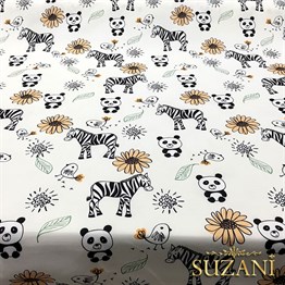 Panda Zebra Çocuk Kumaşı