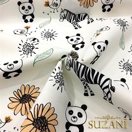 Panda Zebra Çocuk Kumaşı