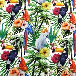 Papağan Tukan Desenli Kumaş