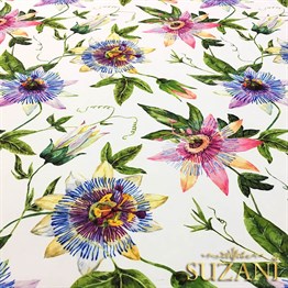Passiflora Çiçeği Desenli Kumaş