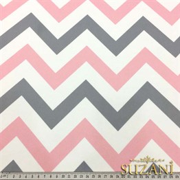 Pembe Gri Zigzag Döşemelik Kumaş