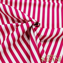Fuşya İnce Çizgili Kumaş
