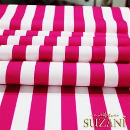 Fuşya İnce Çizgili Kumaş