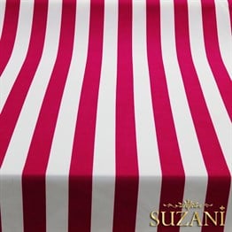 Fuşya Kalın Çizgili Kumaş