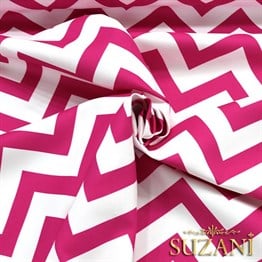Fuşya Zigzag Desenli Kumaş