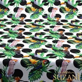 Puanlı Papağan Desenli Kumaş