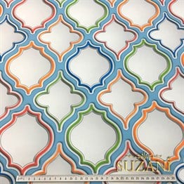 Renkli Baklava Desenli Döşemelik Kumaş