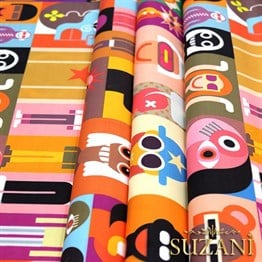 Robot Desenli Kumaş