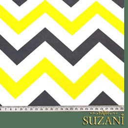 Sarı-Gri Zigzag Desenli Kumaş