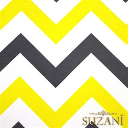 Sarı-Gri Zigzag Desenli Kumaş