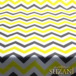 Sarı-Gri Zigzag Desenli Kumaş