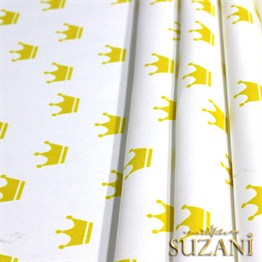 Sarı Taç Desenli Çocuk Kumaşı