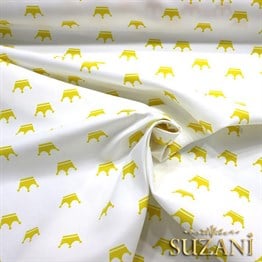 Sarı Taç Desenli Çocuk Kumaşı