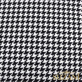 Siyah Beyaz Büyük Kazayağı Desenli Kumaş