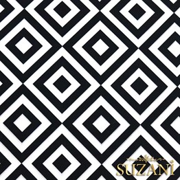 Siyah Beyaz İç içe Kareli Kumaş