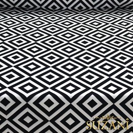 Siyah Beyaz İç içe Kareli Kumaş