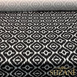 Siyah Beyaz İkat Kumaş