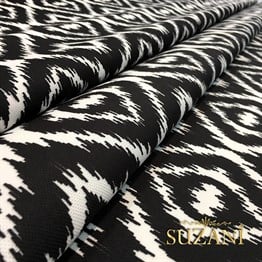 Siyah Beyaz İkat Kumaş