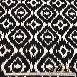 Siyah Beyaz İkat Kumaş