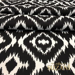 Siyah Beyaz İkat Kumaş