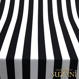 Siyah Beyaz Kalın Dikey Çizgili Kumaş