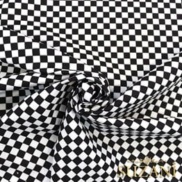 Siyah Beyaz Küçük Kareli Damalı Kumaş