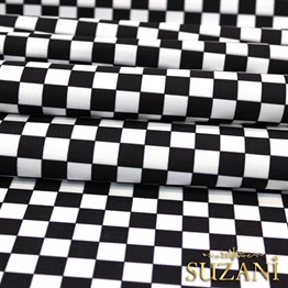 Siyah Beyaz Küçük Kareli Damalı Kumaş