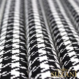 Siyah Beyaz Küçük Kazayağı Desenli Kumaş