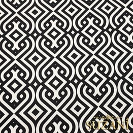 Siyah Beyaz Saray Geometrik Kumaş