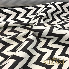 Siyah Beyaz Yan Zigzag Kumaş