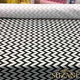 Siyah Beyaz Yan Zigzag Kumaş