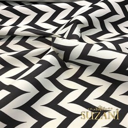 Siyah Beyaz Yan Zigzag Kumaş