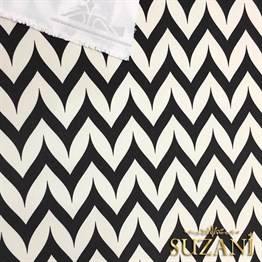 Siyah Beyaz Yan Zigzag Kumaş
