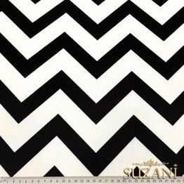 Siyah Beyaz Zigzag Döşemelik Kumaş