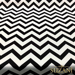 Siyah Beyaz Zigzag Döşemelik Kumaş